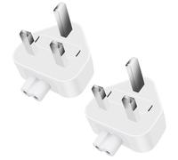 POFET 2PCS AC Power Adaptor Charger, 3 Pins UK Standard Head Replacement Accessorities, Compatible for ipad MacBook Charger (White)