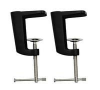 POFET 2pcs Adjustable 0-56mm/0-59mm Arm Desk Clamp Table Lamp Clip Holder Metal Stand- 2 Colors Can Choose - Black, 90mm