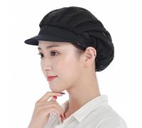 POFET 2pcs Chef Waiter Mesh/Cotton Cap Restaurant Kitchen Workshop Hair Net Cooling Reusable Bouffant Adjustable Food Service Hair Hat Protective Snoods - Black