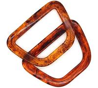 POFET 2Pcs D Shape Acrylic Shaped Handles Replacement for Handmade Bag Handbags Purse Handle Charming Frame Canvas Shopping Tote