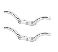 POFET 2pcs Marine Grade 316 Stainless Steel Flagpole Rope Cleat Hook 110mm Boat Mooring Accessories for Boats Yachts