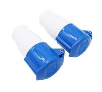 POFET 2Pcs Power Plus 16AMP Socket 220-250 Volt 3 Pin (IP44) Coupling Sockets - Blue