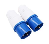 POFET 2Pcs Power Plus 3 Pin Plugs 32AMP 220-250 Volt Replacement Plugs - Blue
