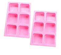 POFET 2pcs Soap Molds, 6 Cavity Square Silicone Handmade Soap Molds