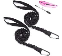 POFET 2PCS Stretchable Kayak Paddle Leash Tether with D-Shape Carabiner Bungee Leash Strap 1ft for Kayaking Canoe SUP Board Paddles, Surfboard, Fishing Poles Rods