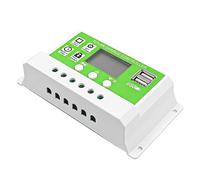 POFET 30Amp Solar Charge Controller 12V/24V with LCD Display and USB Port for Solar Panel Campervan