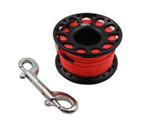 POFET 30m Scuba Diving Spool, Reel Diver Spool Reel Cave Line Wheel with Thumb Stopper for Diving Snorkeling Water Sports (Black)