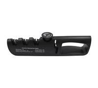 POFET 4 in 1 Knife Sharpener, Professional Sharpening Adjustable Angle Guide Knife Sharpers Tool for Chef's Kitchen Knives and Scissors, Black