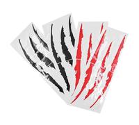 POFET 4PCS Car Stickers Creative Claw Marks Wake Up Stickers Waterproof Stickers Eyebrow Headlight Stickers for Car 2pcs Black + 2pcs Red