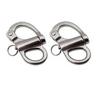 POFET 52mm-316 Stainless Steel Fixed Snap Shackle Spring Shackles, Hand Pull Fastening Shackle Rigging