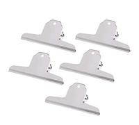 POFET 5pcs Large Bulldog Clips, Metal Paper Clip, Metal Hinge Clips, Bull Dog Clips Stainless Steel Hinge Paper Clip, Office Supplies - 12cm