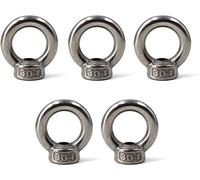POFET 5Pcs M8 316 Stainless Steel DIN582 Lifting Eye Nuts Screw Bolts Marine Cable Rope Ring, Marine Lifting Eye Nut for Cable
