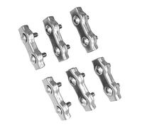 POFET 6Pcs M8 304 Stainless Steel Double Orifice Wire Rope Clip, Duplex Bolt Cable Clamp