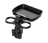 POFET Cup Holder Tray Table, 360 Degree Adjustable Car Trays for Eating | Car Tray Table for Eating with Phone Slot and Swivel Base for Road Trip Car Accessories