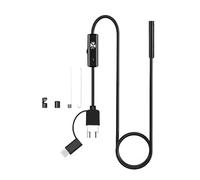 POFET Endoscope Camera, 3 in 1 Inspection Camera with Light, Waterproof, Black, 5m, USB, Android, Type-C, 480p, 640x480, 30FPS, IP67