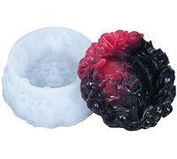 POFET Epoxy Resin Ashtray Casting Mold, Skull Ashtray Resin Silicone Mold, Round Skull Ashtray Mold, Skull Pattern, Easy to Fall Off, DIY Ashtray Mold, Halloween Decoration Mold