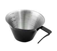 POFET Espresso Measuring Cup, 100ml Espresso Shot Cup,Stainless Steel Sauce Cups with Handle for Tomato Sauce/Steak/Sauce/Desserts/Beverages-Black