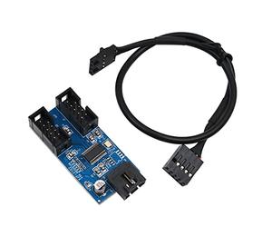 POFET Motherboard USB 2.0 9pin Header 1 to 2 Extension Hub Splitter Adapter