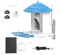 POFET Solar energy Bird Feeder,Auto records videos Notify When birds visit, Smart Feeder Bird Camera, Birthday Gifts for Mum/Dad/Bird Lovers