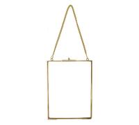 POFET Wall Hanging Brass Glass Artwork Certificate Photo Picture Display Frame Geometric Ornament Plant Specimen Clip Modern Vertical Decor Card Hold 15.2x20.3cm / 8"