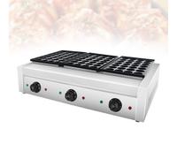 Poffertjes Machine-Commercial Electric Takoyaki Maker,84 Holes Mini Pancake Maker Machine,Nonstick Stainless Steel Easy to Clean Fish Ball Grill for Mobile Food Stalls(84)