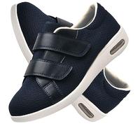 POFH Diabetic Shoes for Women with Swollen Feet, The Elderly Diabetic Edema Swollen Feet Outdoor Shoes Extra Wide Width Easy On & Off Walking Sneakers (Color : Blue, Size : 42 EU)