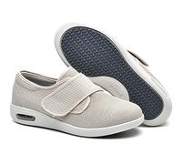 POFH Diabetic Womens Footwear Women's Air Cushion Slip-On Walking Shoes-Orthopedic Diabetic Walking Shoes Breathable with Arch Support Knit Casual Shoes (Color : Beige, Size : 39 EU)