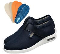 POFH Extra Wide Fit Trainers, Diabetic Arthritis Edema Swollen Adjustable Extra Wide House Shoes with Adjustable Closure Lightweight Comfy Orthopedic Footwear (Color : Blue, Size : 44.5 EU)