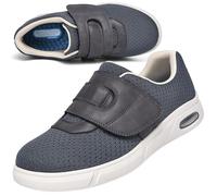 POFH Slip on Sneakers Extra Wide Orthopaedic Comfort Sandals Diabetic Shoes for Women Men Adjusting Mesh Breathable Lightweight Air Cushion Walking(Grey,4.5 UK)