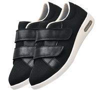POFH Womens Diabetic Shoes Slippers Lightweight for Diabetic Edema Plantar Fasciitis Bunions Arthritis Swollen Feet Lightweight Anti Slip Sneaker Sole (Color : Black, Size : 38 EU)