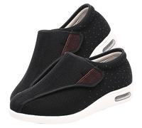 POFH Womens Orthopedic Trainers Unisex Diabetic Slippers Womens Adjustable Edema Swollen Slippers Orthopedic Lightweight Comfy Casual Slippers (Color : Black, Size : 36 EU)