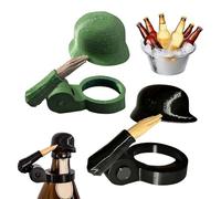 pofluany 2Pcs Soldier Salute Beer Bottle Caps - Novelty Military Helmet Bottle Stopper & Sealing Cap, Also Fits Tow Ball Cover & Tow Bar Cover for Men Gifts Black + Green