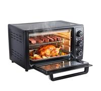 pofluany 32L Mini Oven & Grill Toaster, 1500W Compact Electric Oven & Multi Cooker, Versatile Toaster Ovens/Air Fryer Ovens Alternative for Baking Mini Pizza & Roasting, 0-230°C Black