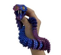 pofluany 3d Printed Snake Ornament Table Decoration Figurine Toy Articulated with Openable Mouth Retractable Teeth Flexible Fidget for Adults Red & Blue 30