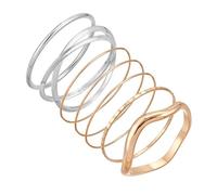 pofluany 7 Pcs Gold Silver Bangle Bracelet Set for Women Multi Layer Stackable Cuff Bracelets Minimalist Boho Bangle Jewelry Gift for Her 1 Set
