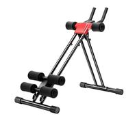 pofluany AB Workout Machine, Foldable Abdominal Trainers for Home Gym, Ab Machine Abdominal Workout Machine for Core, Sit Up Bench with LCD Monitor and 5 Adjustable Positions Red Black