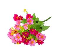 pofluany Artificial Flowers Decor Realistic Faux Flowers Artificial Flower Bouquet Realistic Fake Silk Flowers for Wedding Party Home Office 28 Head Faux Floral Plants Decoration Ornament Rose Red
