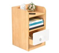 pofluany Bedside Table with Drawer and Shelf, Drawer Organizer Storage Cabinet Bedside Table, Bedroom Nightstand, Rustic End Table With Drawer, Couch Table Wooden Bedside Table for Living Room Woo