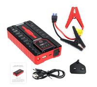 pofluany Car Battery Booster Jump Starter Power Pack, 600A 49800mAh Car Battery Booster Jump Starter for 12V Vehicles Up to 6.0L Petrol & 3.0L Diesel Engines, with Dual USB, LED Flashlight Red