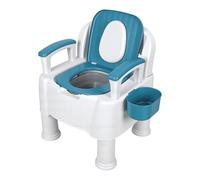 pofluany Folding Commode Toilet Chair for Adults - Portable Bedside Potty & Shower Seat for Elderly - Home Disability & Camping Toilet 100kg Blue