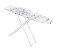 pofluany Full-Size Ironing Board Height Adjustable Iron Board Heavy Duty Itoning Board with Iron Rest & Heat Resistant Cover, Foldable Household Ironing Board with Anti-Skid Feet White (White)