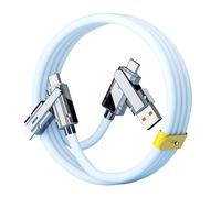 pofluany High-speed Data Cable 480mbps 100cm 4-in-1 Charging Usb Type-c 8pin 100w Fast Cellphone Tablet Zinc Alloy Blue