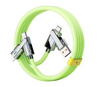 pofluany High-speed Data Cable 480mbps 100cm 4-in-1 Charging Usb Type-c 8pin 100w Fast Cellphone Tablet Zinc Alloy Green