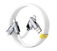 pofluany High-speed Data Cable 480mbps 100cm 4-in-1 Charging Usb Type-c 8pin 100w Fast Cellphone Tablet Zinc Alloy White