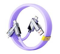 pofluany High-speed Data Cable 480mbps 100cm 4-in-1 Charging Usb Type-c 8pin 100w Fast Cellphone Tablet Zinc Alloy Purple