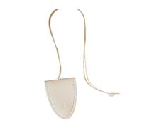 pofluany Magnetic Eyeglass Holder Wearable Faux Leather Glasses Keeper Eyeglass Hanger Clip with Lanyard for Sunglasses Eyeglasses White