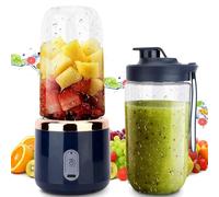 pofluany Personal Blender - Portable 400ml High Speed Blender with 6 Blades, Electric Juicer Cup Smoothie Maker USB Rechargeable for Kitchen, Gym, Travel Blue