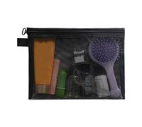 pofluany Transparent Mesh Organizer Portable Lightweight Storage Bag with Zipper Closure Mesh Organizer Durable Nylon Pouch for Makeup Toiletries More Grey M