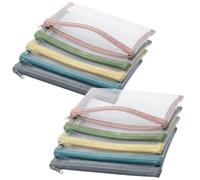 POFUIERKN 10 PCS Clear Pouches with Zipper 8.5" X 4.7" Small Clear Makeup Bag, Pencil Bags for Travel Purse Lipstick Earphone Pouch Storage For Cosmetics Jewelry, 5 Colors