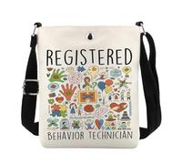 POFULL Behavior Therapist Gift RBT Crossbody Bag ABA BCBA Behavior Analyst Gift Registered Behavior Technician Messenger Bag, Registered Behavior